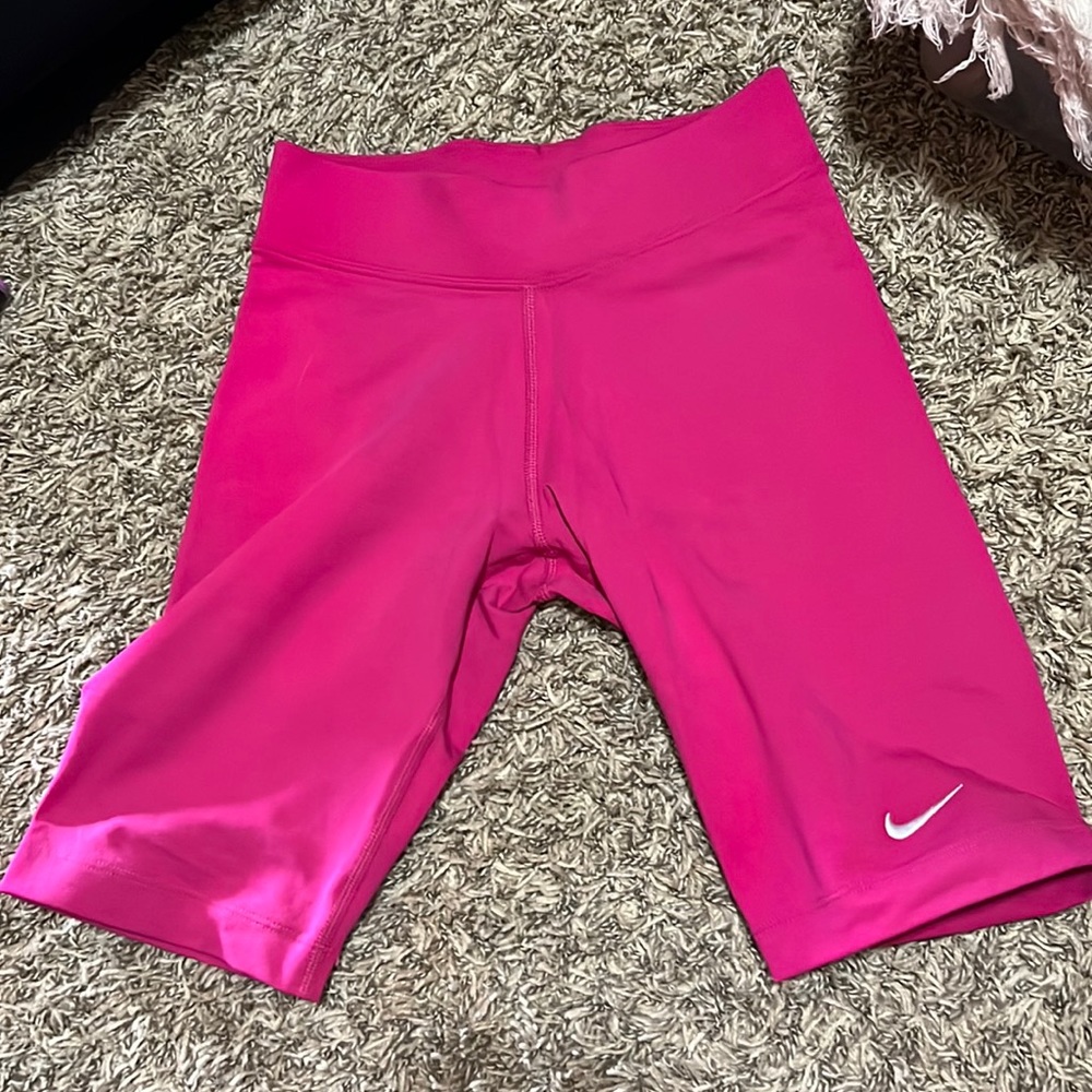 Pink Nike biker shorts